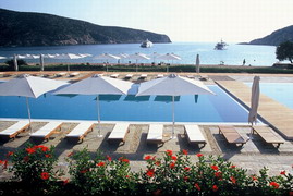 Hotel Elies pool in Vathi, Sifnos, Greece