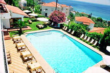 sandy bay hotel in plomari, lesvos, greece