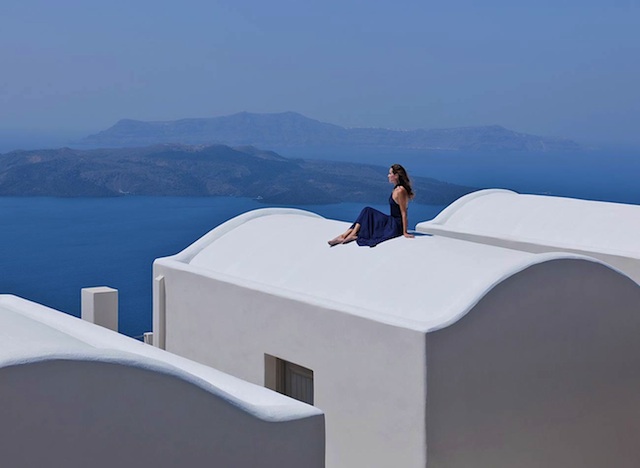 Caldera view, Petis Palace, Santorini, Greece