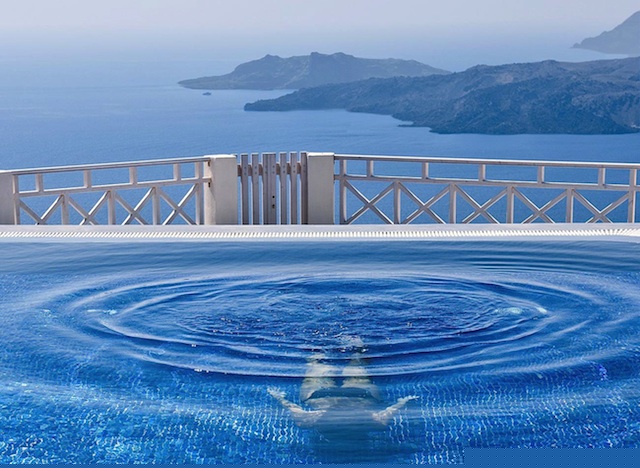 Caldera view, pool, Santorini