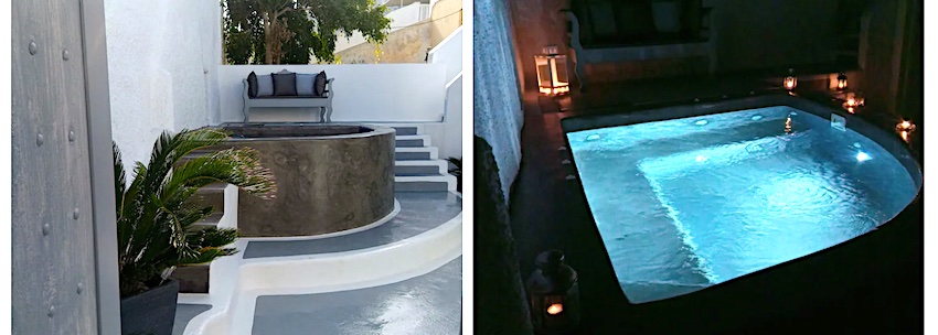 Santorini villa jacuzzis