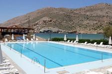 swimming pool, hotel dolphin bay, syros, greece